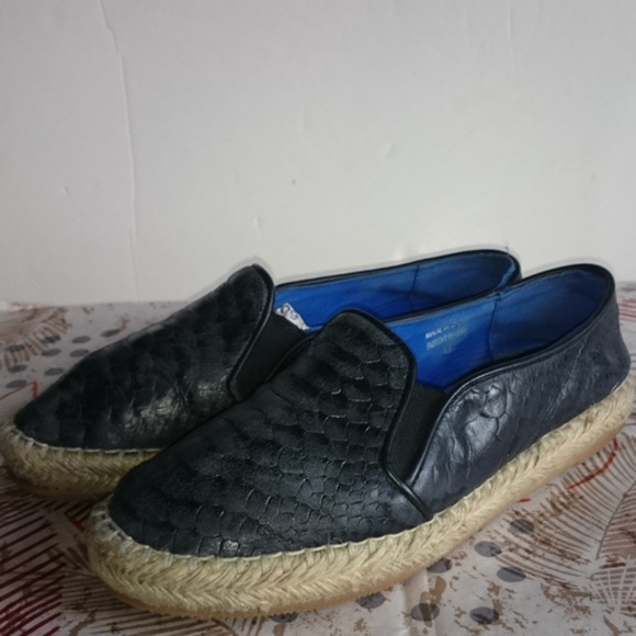 Jeffrey Campbell Ibiza Slip on Espadrille Loafer 6.5M Croc Embossed Beach wear - Picture 7 of 7